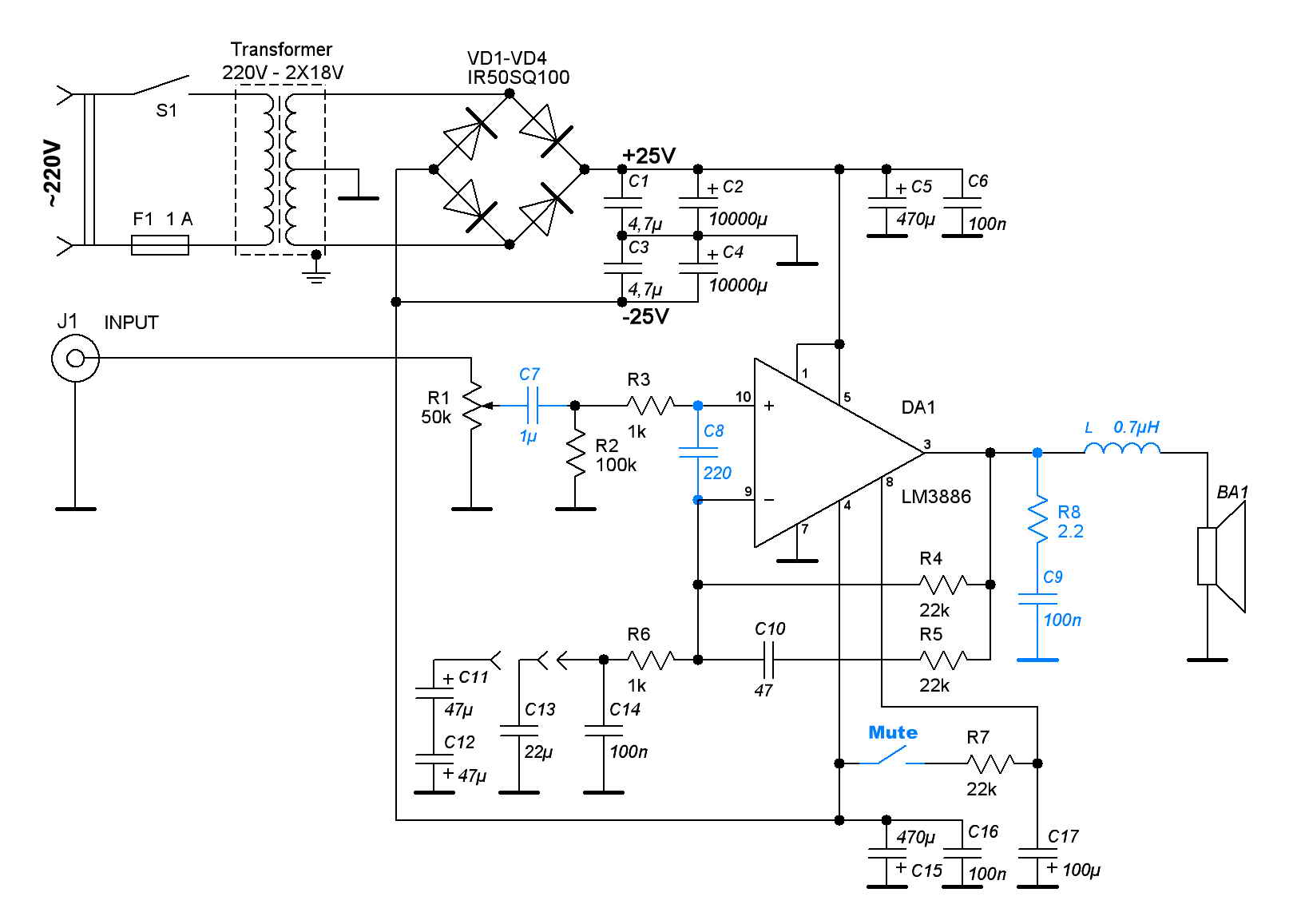 C3660 smt pcb схема усилителя