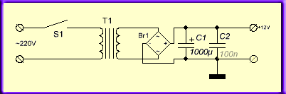 схема понижающего трансформатора 220 на 12 вольт
