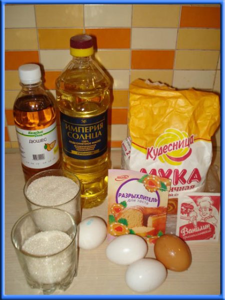 Ингредиенты для бисквитного теста на лимонаде
