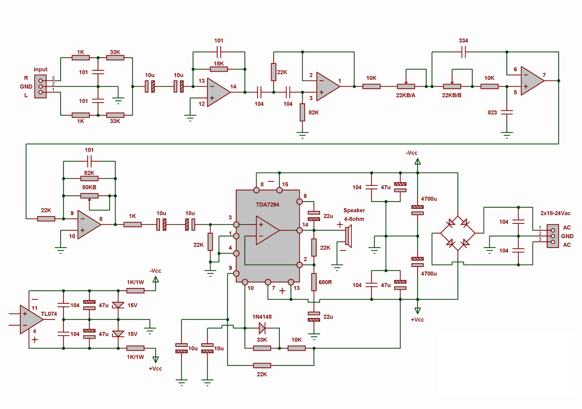 Tda7293 усилитель схема