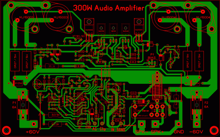 300W Audio Amplifier With MJ15003 and MJ15004 LAY6