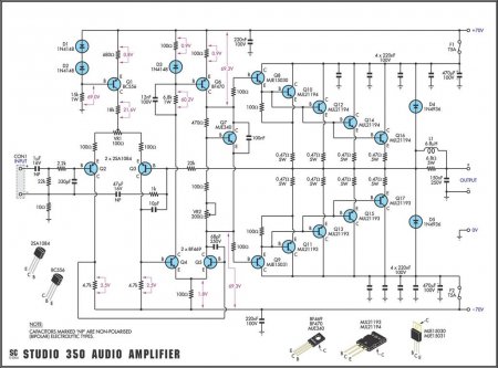 STUDIO 350 AUDIO Amplifier принципиальная схема