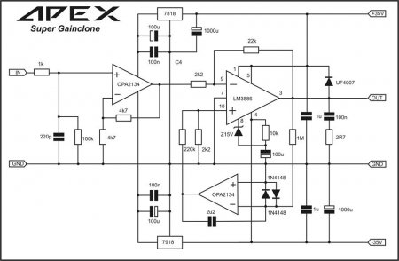 APEX Super Gainclone amplifier schematic