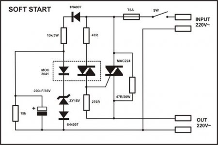 APEX Soft Start MAC224 schematic