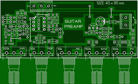 GUITAR PREAMP NE5532 LAY6 FOTO