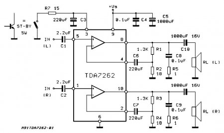 TDA7262 Amplifier Schematic