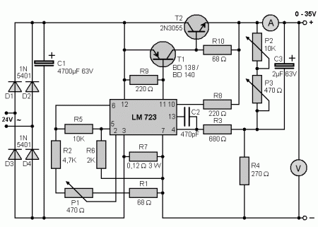Reg PSU LM723 schematic