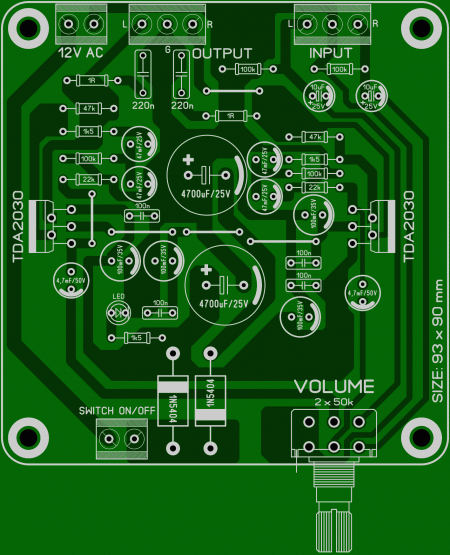 AMP TDA2030 STEREO LAY6  foto