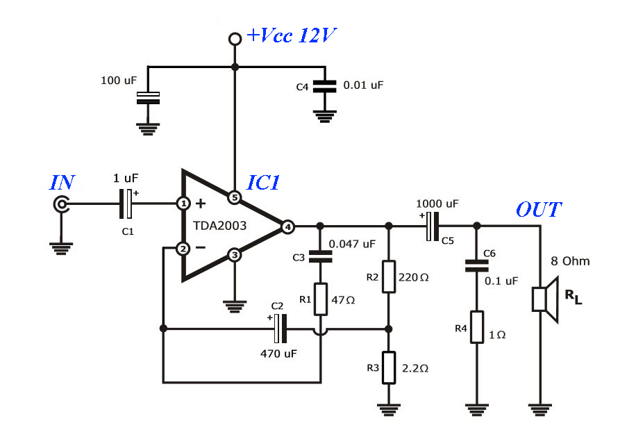 Вход усилителя звука. Tda2003 схема усилителя. Усилитель на микросхеме тда 2003. Схема УНЧ на tda2003. Tda2003 схема включения.