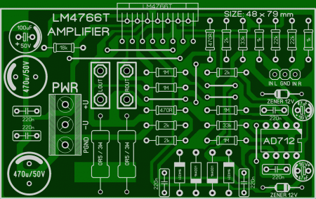 AMPLIFIER LM4766T_AD712 LAY6 FOTO