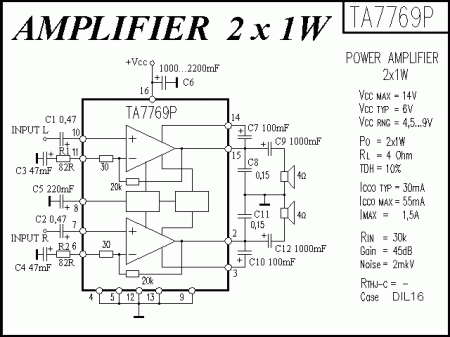 TA7769P AMPLIFIER SCHEMATIC
