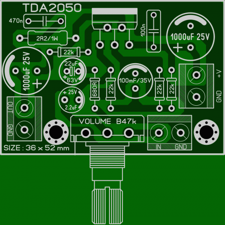 AMP TDA2050 + VOLUME LAY6 FOTO