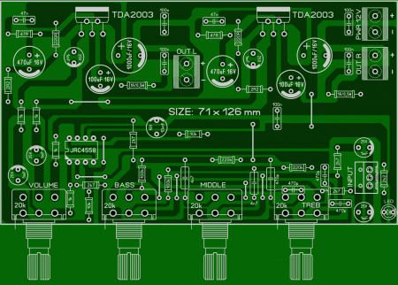 AMP TDA2003 with PREAMP and Tone Control LAY6 Foto