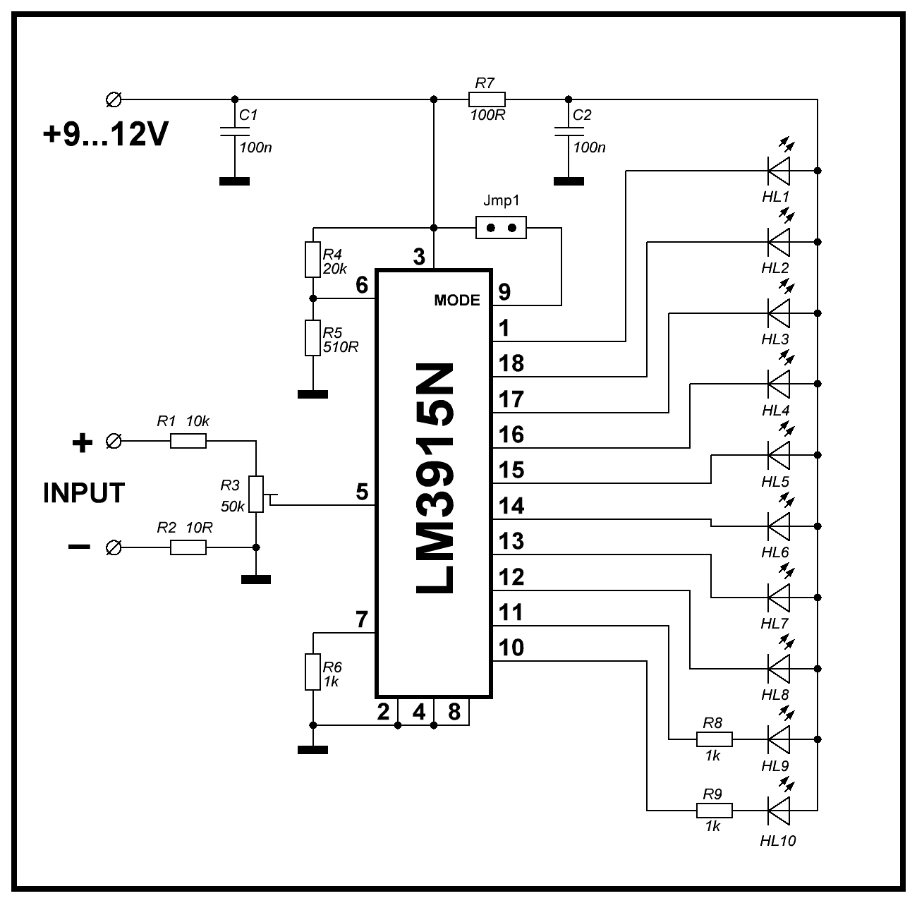 Lm3915 индикатор уровня