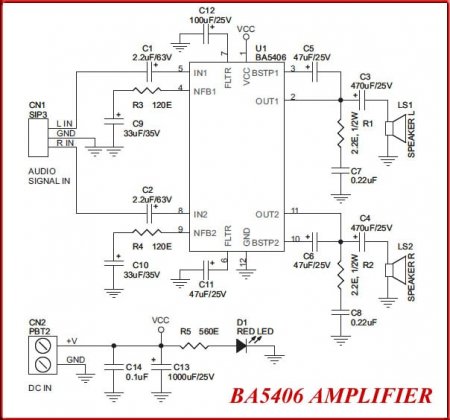 BA5406 Amplifier Schematic