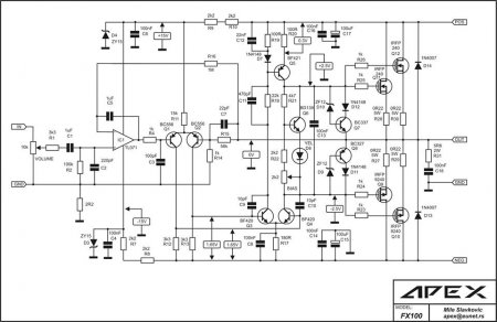 APEX FX100 amplifier schematic