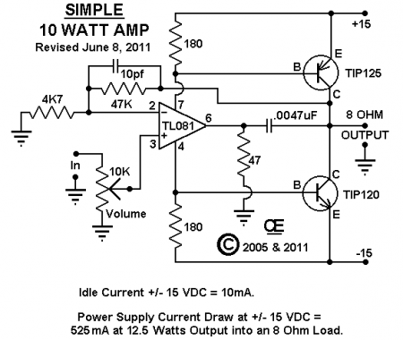  10W  TL081 Tip120_125  