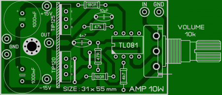 10W amplifier_TL081_LAY6_FOTO