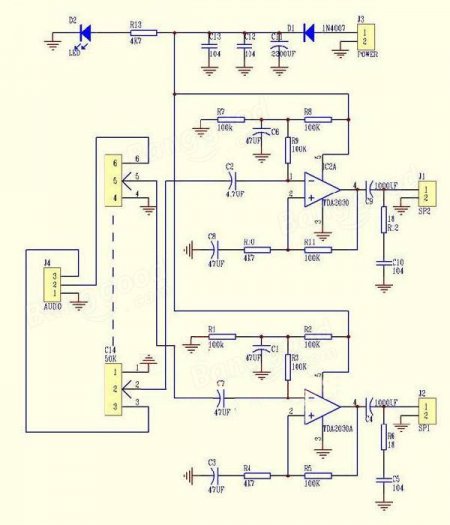 TDA2030 AMPLIFIER KIT Schematic