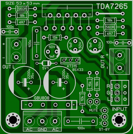 Amplifier TDA7265_ST-BY_MUTE LAY6 FOTO