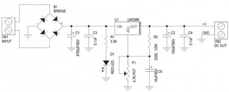 KOTEQ Regulated PSU LM338K schematic