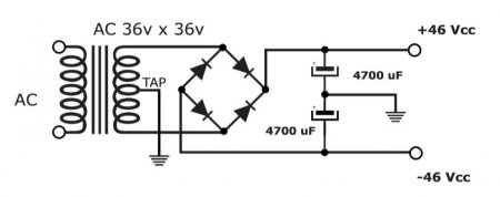 100W Amplifier PSU Schematic