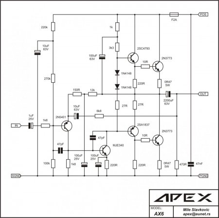 APEX AX6 amplifier schematic