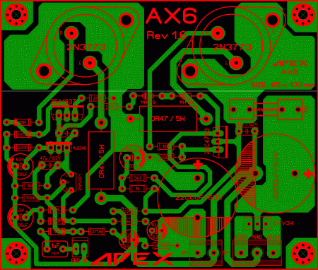 APEX AX6 Amplifier Rev 1.6 2N3773 LAY6