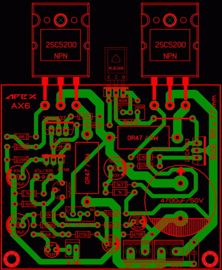 APEX AX6 AMP 2SC5200 LAY6