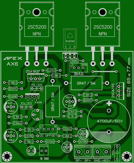 APEX AX6 AMP 2SC5200 LAY6 FOTO