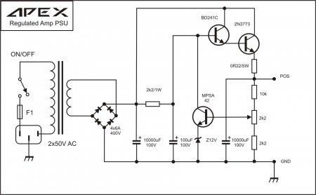 APEX Single Regulated PSU Schematic