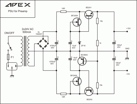 APEX 2 x 24V PSU - Use this PCB for 15-0-15V DC regulator
