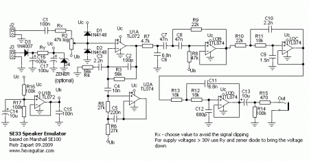 SE33 Speaker Simulator Schematic