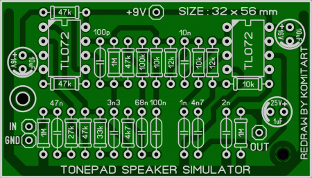 Marshall Speaker simulator PCB LAY6 FOTO