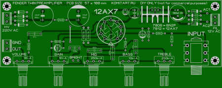 FENDER TWIN PREAMPLIFIER 7806 7812 LAY6 FOTO