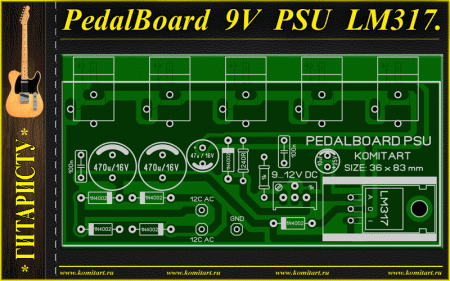 Pedalboard-PSU-LM317-5Slot-9-12V-Schematic-and-LAY