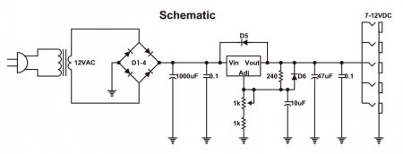 PedalBoard 9V PSU Schematic