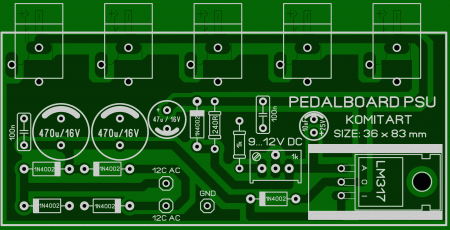 Pedalboard PSU LM317 5Slot 9-12V LAY6 FOTO