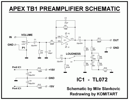 APEX TB1 PREAMPLIFIER SCHEMATIC