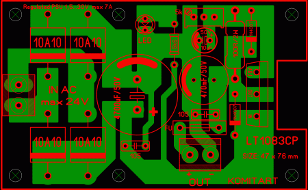 LT1083 regulated PSU 1,5-30V KIT LAY6