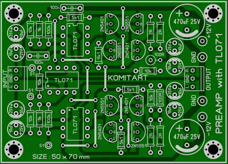 PREAMP with TL071 LAY6 FOTO