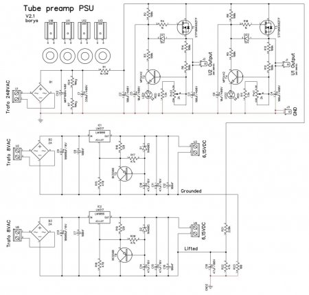 Tube Preamp PSU Schematic