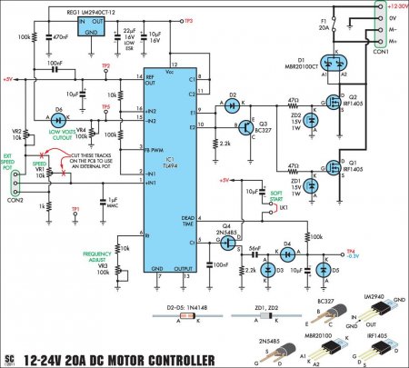 20A Motor Speed Regulator Schematic