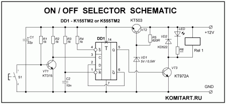 ON-OFF Selector K155TM2 Schematic