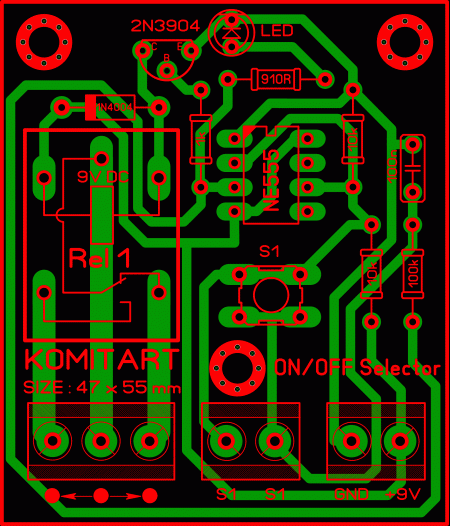 ON-OFF Selector NE555 LAY6