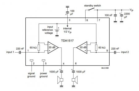 TDA1517P Amplifier Schematic