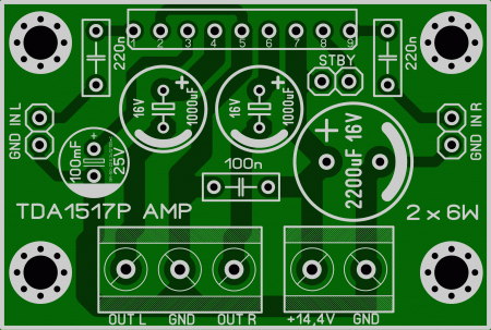 TDA1517P 2x6W Amplifier ver.2 LAY6 Foto