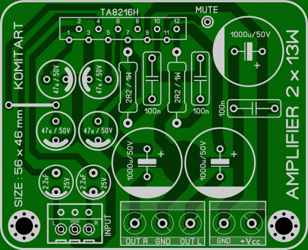 AMPLIFIER 2x13W TA8216H ver.1 LAY6 foto