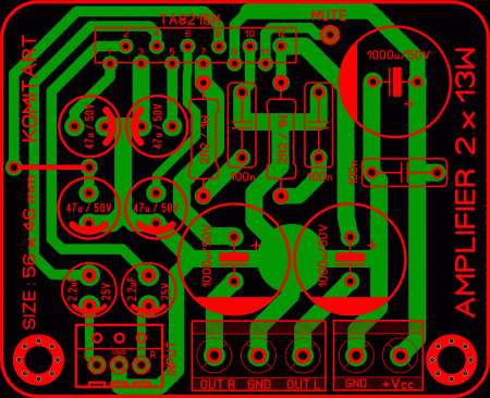 AMPLIFIER 2x13W TA8216H ver.1 LAY6