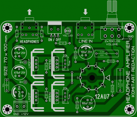 Headphone AMP 12AU7 + IRF510 LAY6 FOTO